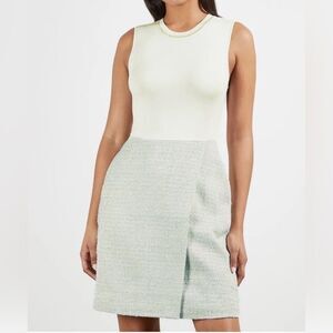 Ted Baker Knit Bodice Dress Tweed Skirt